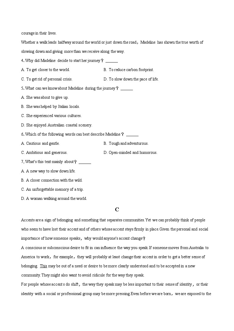 2022-2023学年四川省成都市高二（下）期末英语试卷（含详细答案解析）03