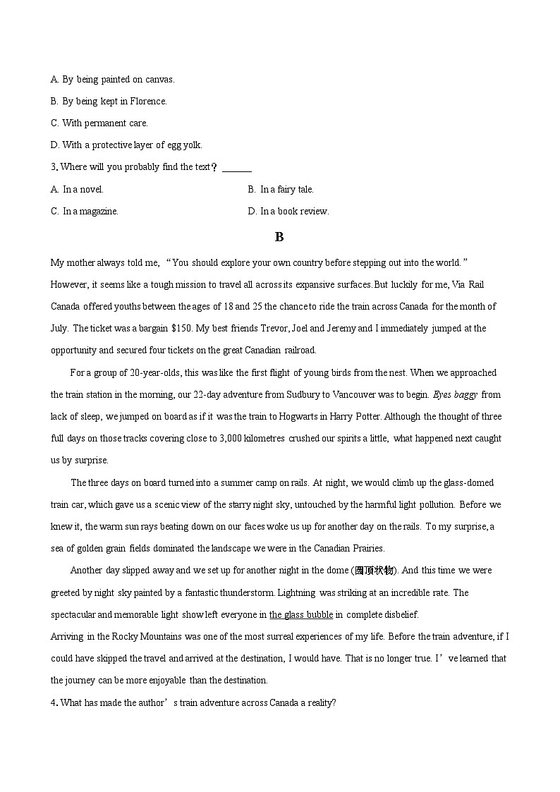 2022-2023学年浙江省温州市新力量联盟高二（下）期末英语试卷（含详细答案解析）02