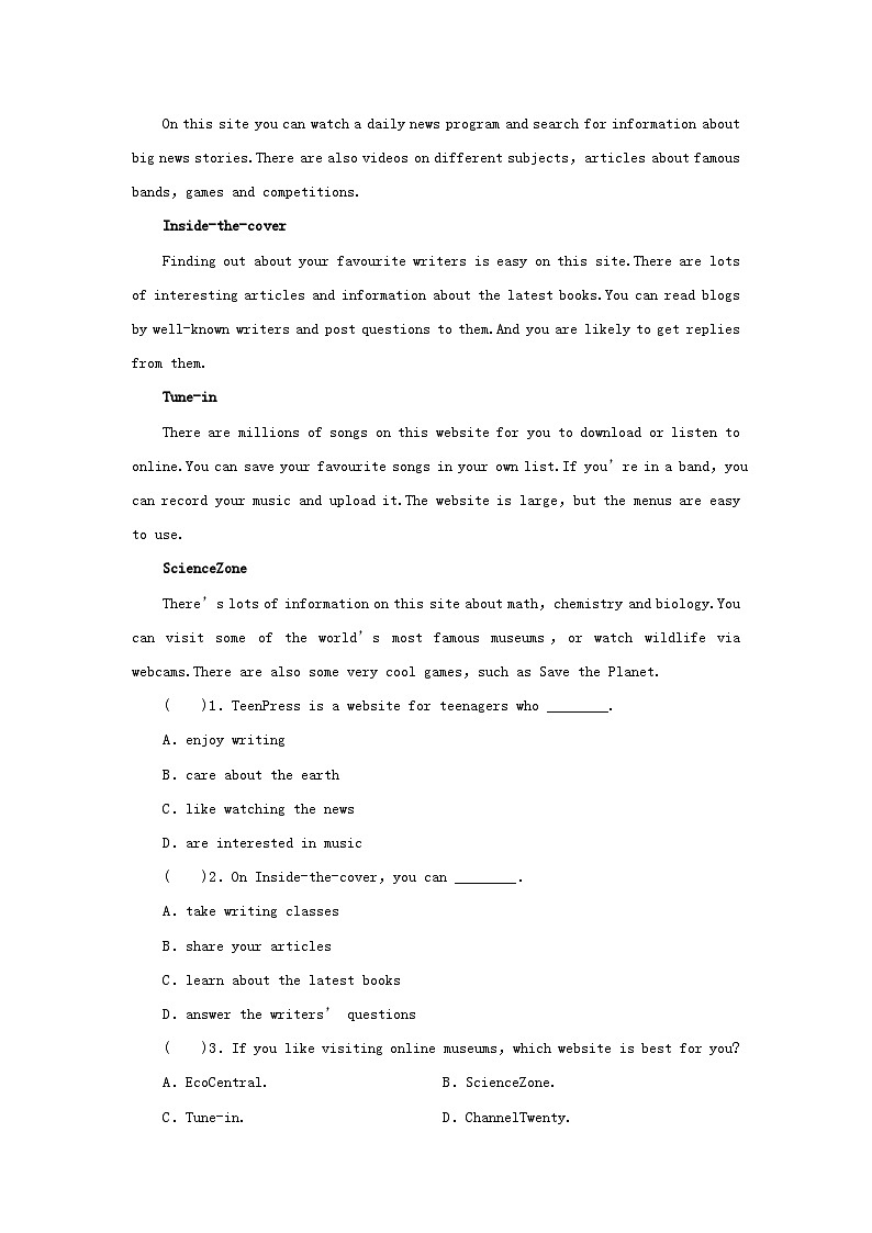 2024春高中英语Unit4SharingPeriod3UsingLanguage课时作业（人教版选择性必修第四册）03