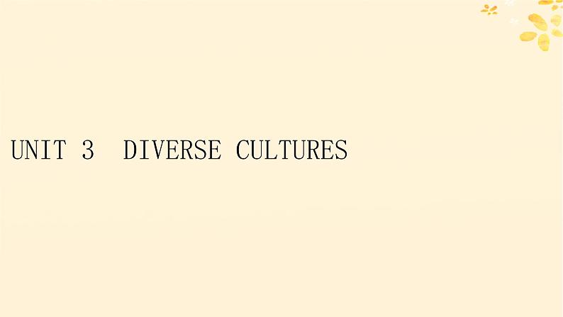 2024春高中英语Unit3 Diverse Cultures 课件（人教版必修第三册）01