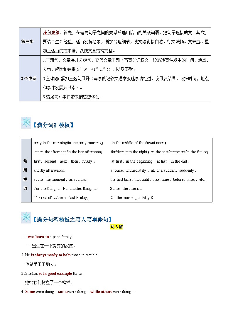 题型14 记叙文（答题模板与解题技巧）-备战2024高考英语答题技巧与答题模板 （解析版）02
