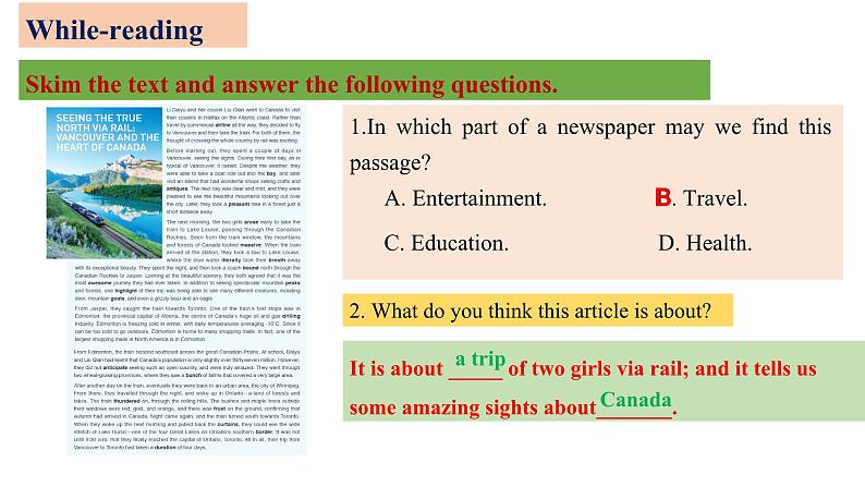 Unit 4 JOURNEY ACROSS A VAST LAND Reading and Thingking(教学课件)-2023-2024学年高二英语同步精品课件+教学设计+导学案+分层作业（人教版2019选择性必修第二册）第8页