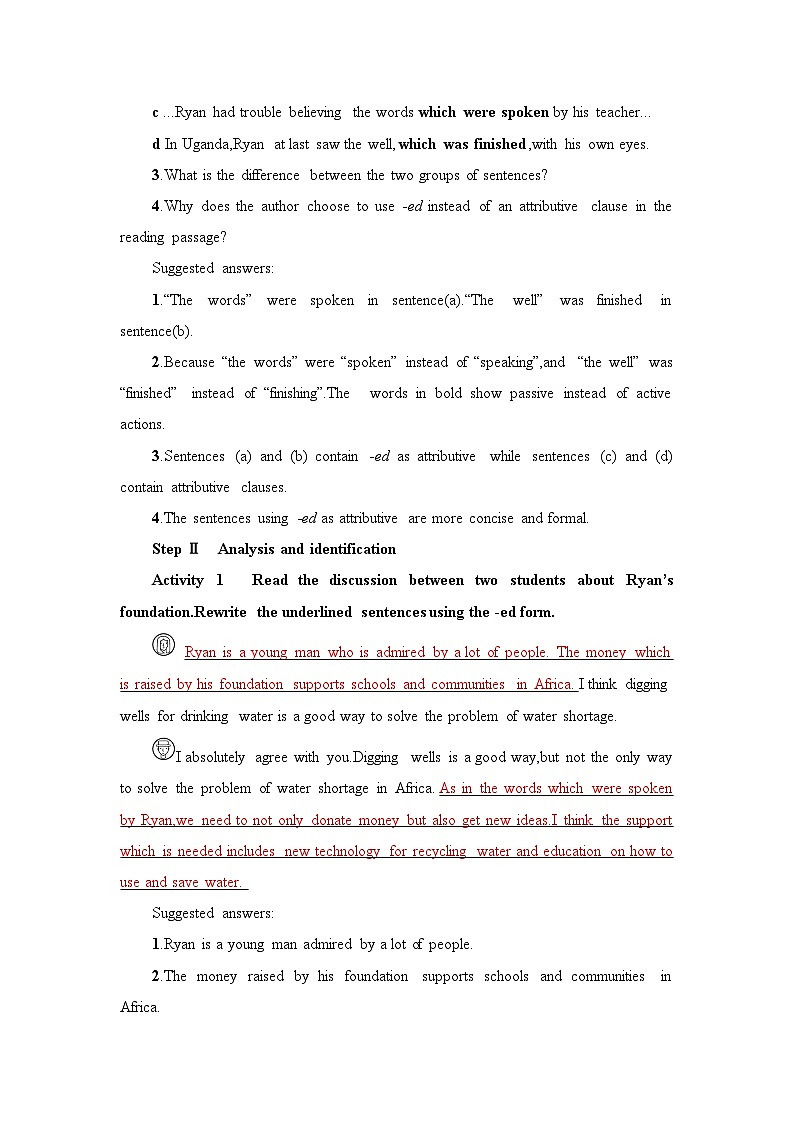 新外研社版高中英语必修三Unit2Making a difference-Using Language教学设计02