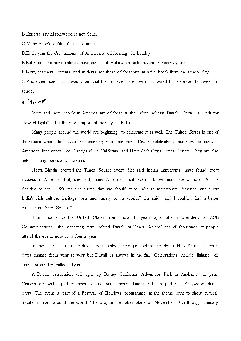 人教版英语必修第三册Period 4 Listening and Talkings 分层训练03