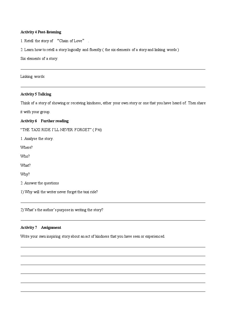 人教版英语必修第三册U2 Period 3 Listening and Talking  学案02