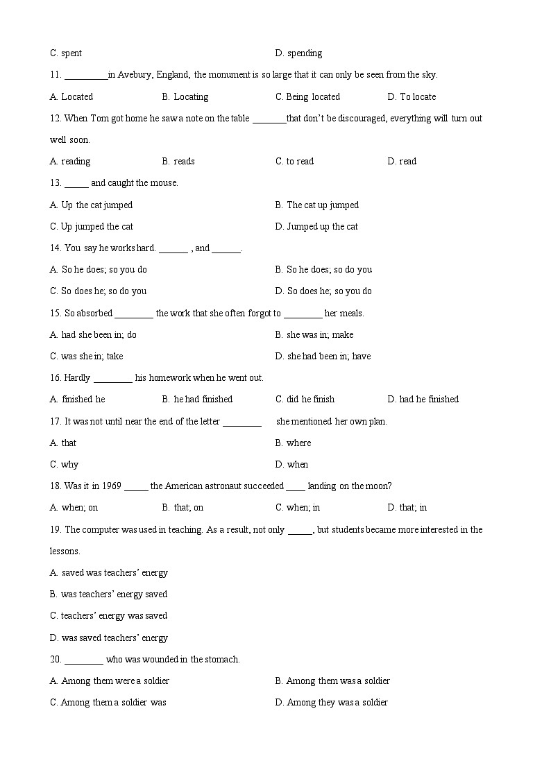 精品解析：广东省深圳外国语学校2023-2024 学年高一下学期开学检测考试英语试题（原卷版）第2页