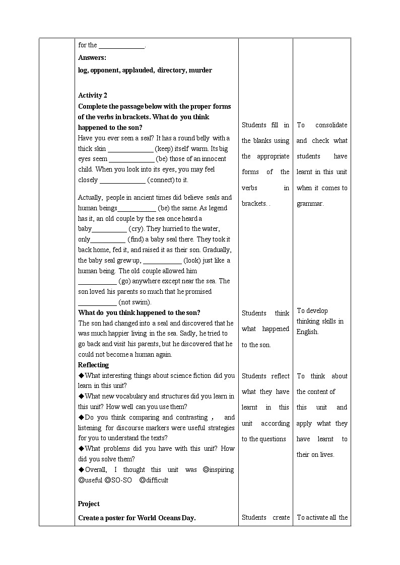 Unit 3 Sea Exploration Period 6 Assessing your progress 教案 教案03