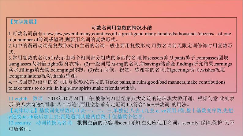 2025版高考英语一轮复习新题精练专题四语法填空考点7名词和数词课件06