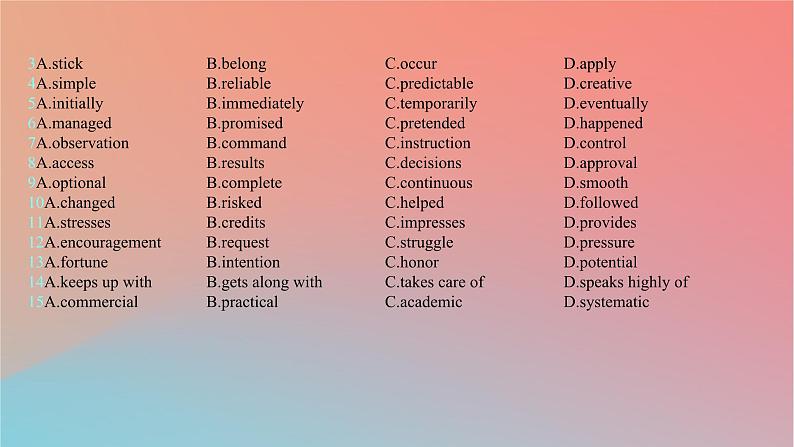 2025版高考英语一轮复习新题精练专题三完形填空创新题专练课件第8页