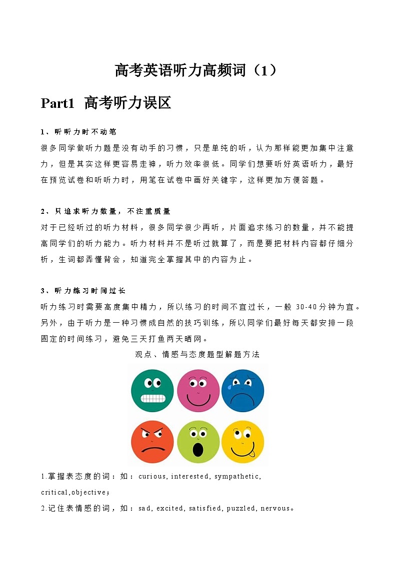 06 高考英语听力：高频词 （1）第1页