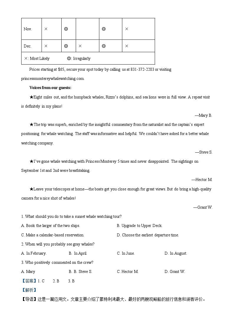 2024届山东省德州市高考诊断性测试一模英语试题（原卷版+解析版）02