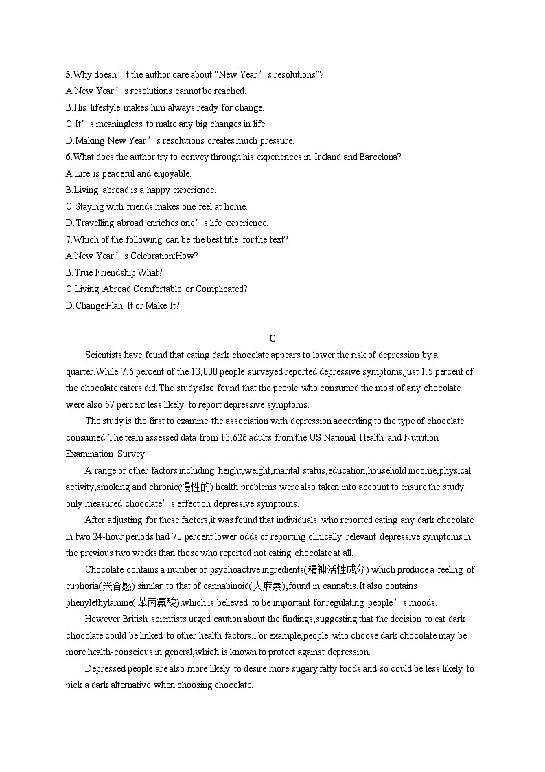 2025届高考英语一轮复习专项练习必修第一册WELCOMEUNIT阅读题组---练速度（Word版附解析）03