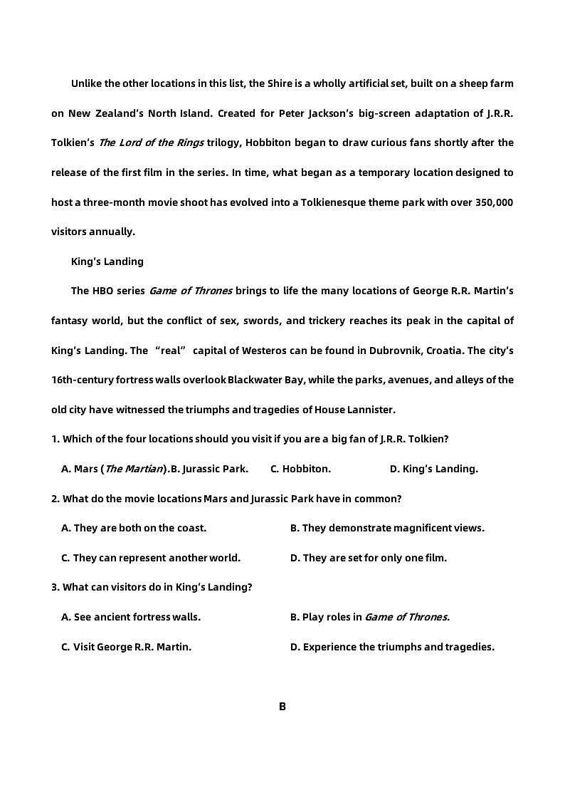 2024届高考英语巩固语法培养语感【阅读题型30天冲刺】天天练-第15天02