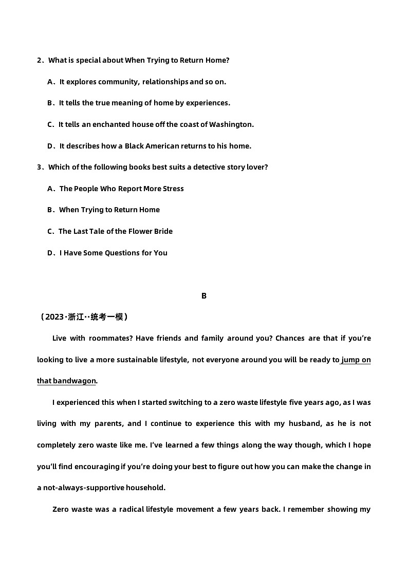 2024届高考英语巩固语法培养语感【阅读题型30天冲刺】天天练-第23天03