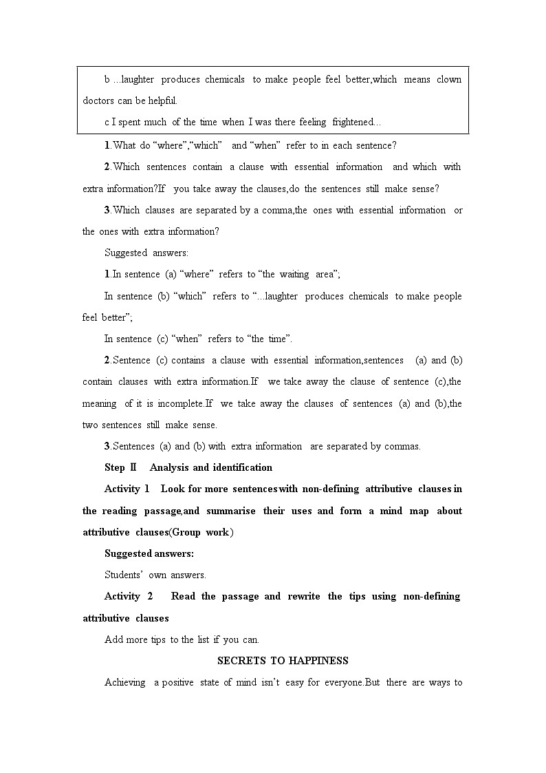 新外研社版高中英语选择性必修一Unit1Laugh out loud-Using Language教学设计第2页