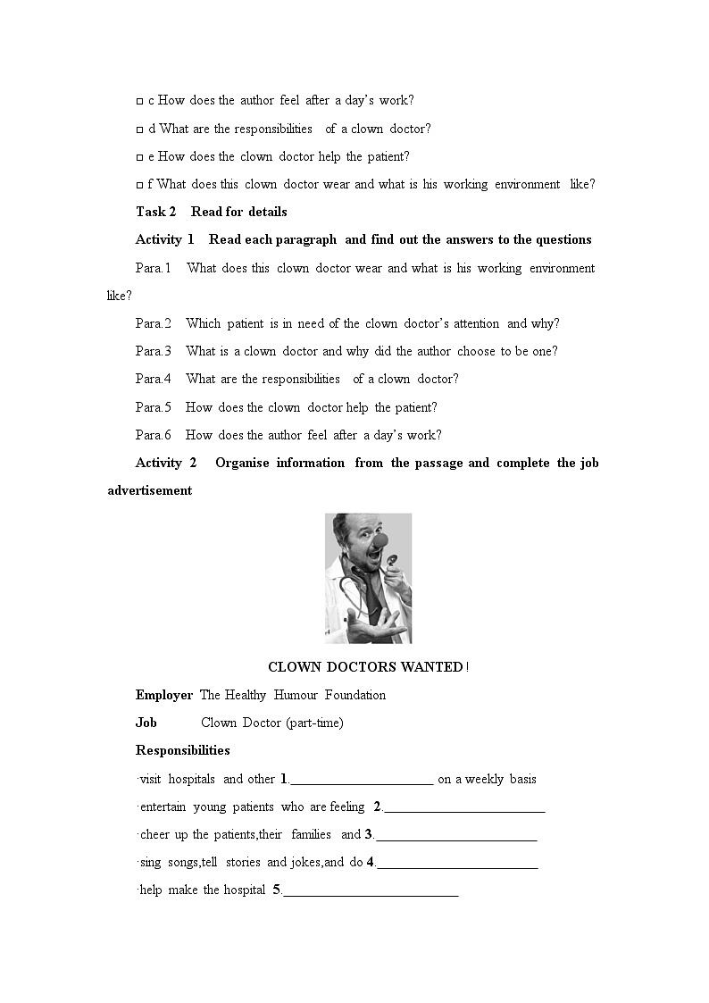 新外研社版高中英语选择性必修一Unit1Laugh out Loud整单元学案设计02