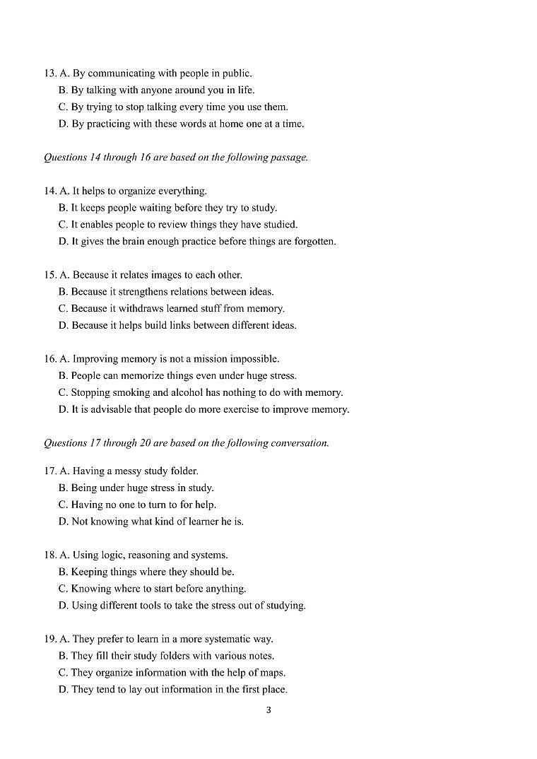 2023届上海市青浦区高三二模英语试卷含答03