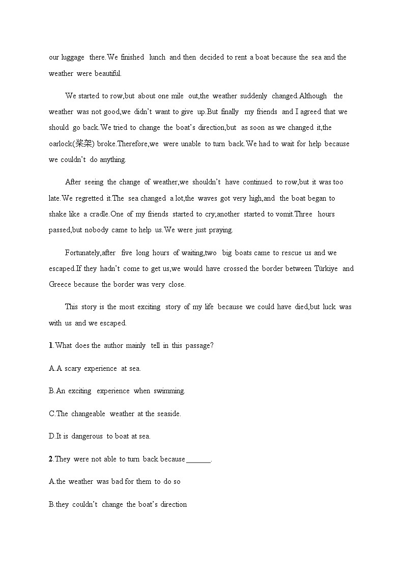 译林版高中英语必修第一册Unit 3分层跟踪检测3 Extended reading,Project,Assessment & Further study含答案第3页