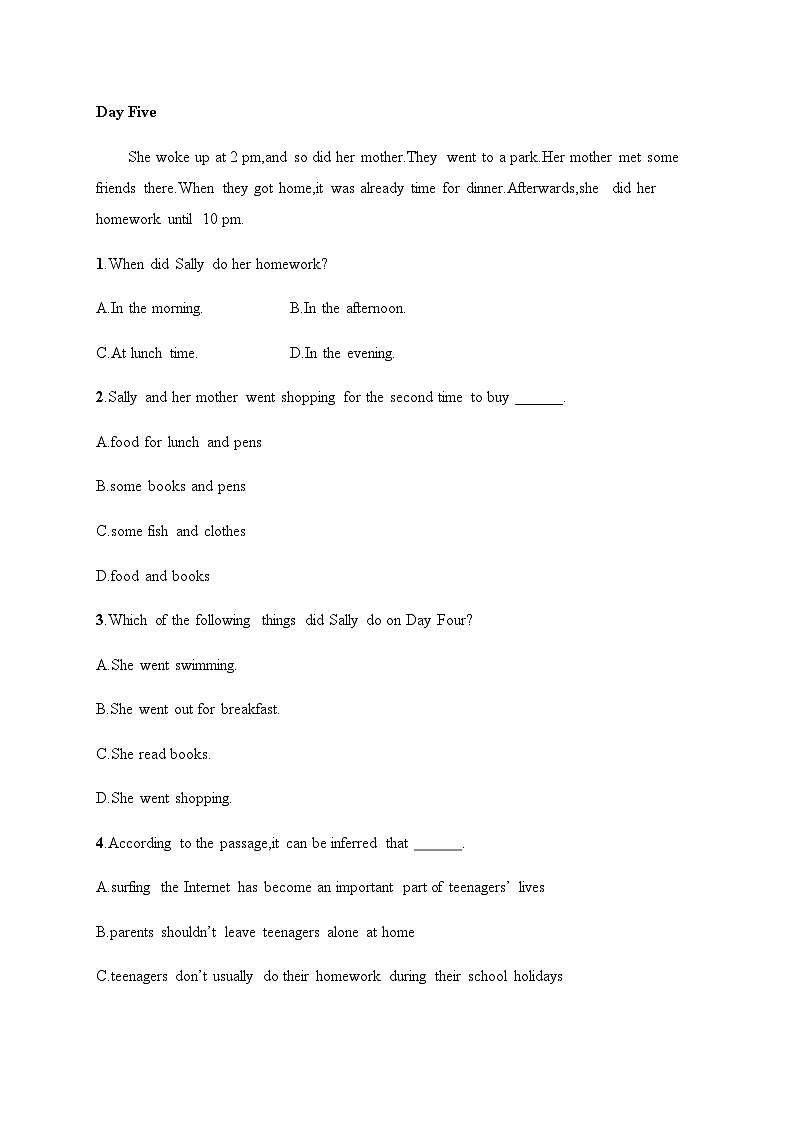 译林版高中英语必修第一册Unit2 单元能力提升强化练含答案第2页