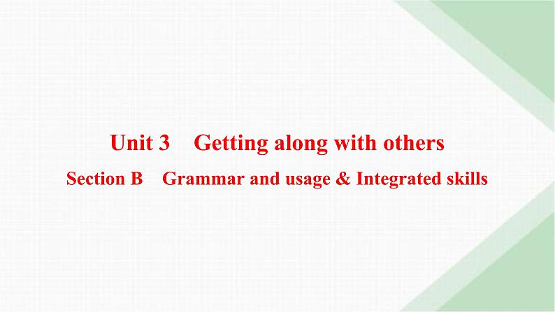 译林版高中英语必修第一册Unit3 Section B Grammar and usage & Integrated skills课件第1页