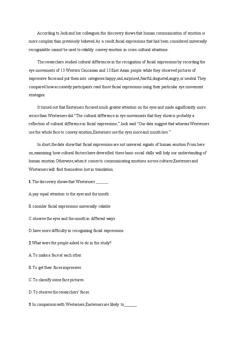 译林版高中英语必修第二册Unit3 Section C Extended reading & Project & Assessment分层跟踪检测含答案03