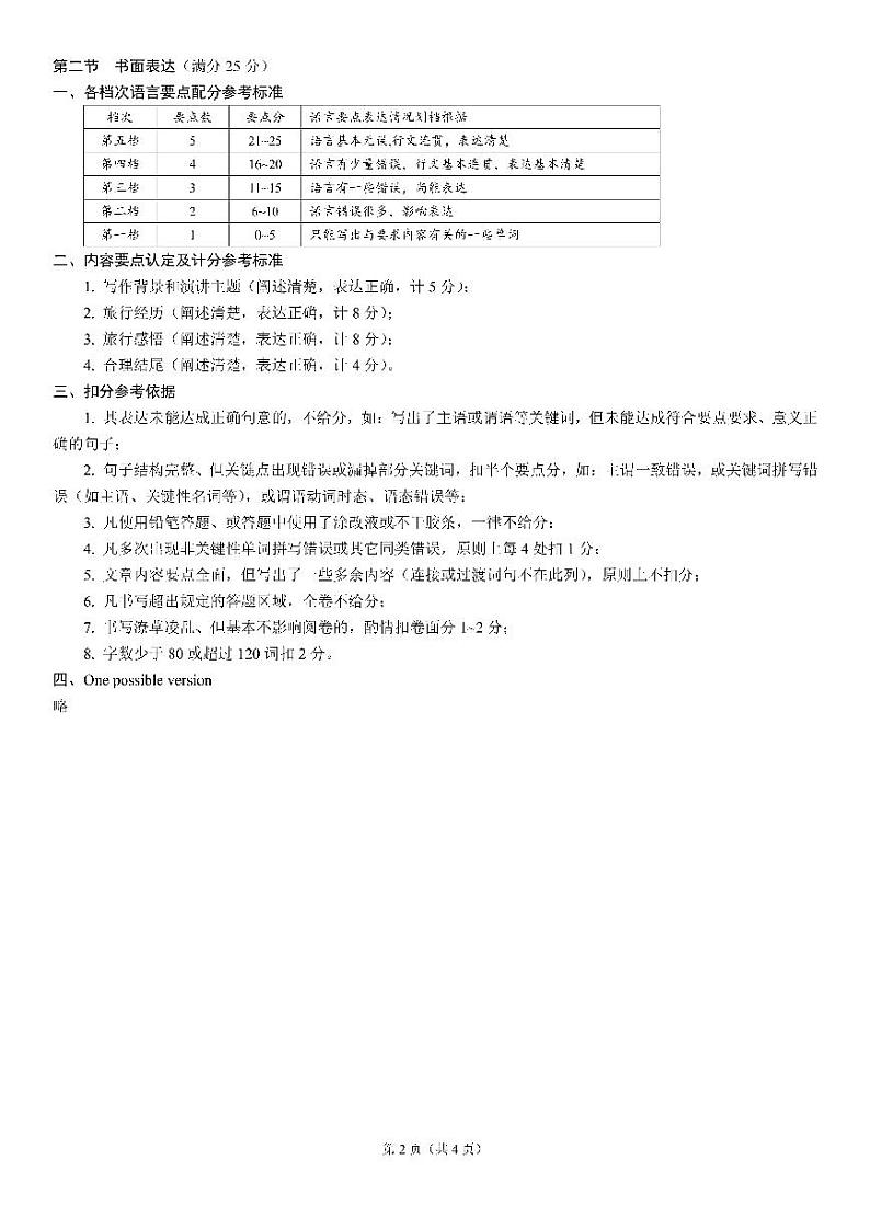 23届高三英语上期半期考试试卷答案第2页