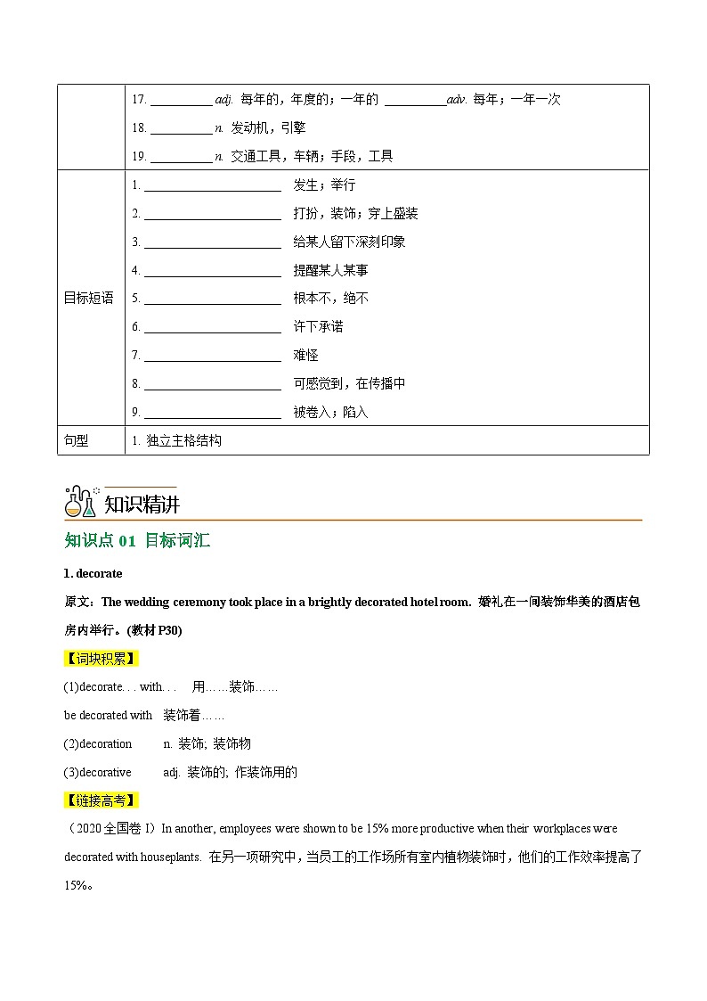 3.1 Welcome to the unit & Reading（学生版）-高一英语同步精品讲义（译林版必修第二册）第2页
