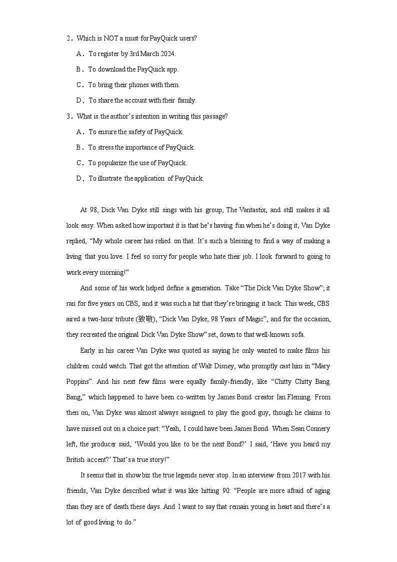 2024届吉林省通化市梅河口市梅河口市第五中学高三下学期一模英语试题（含解析）02