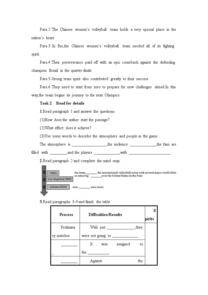 新外研社版高中英语选择性必修一Unit3Faster,higher,stronger-Developing Ideas教学设计03