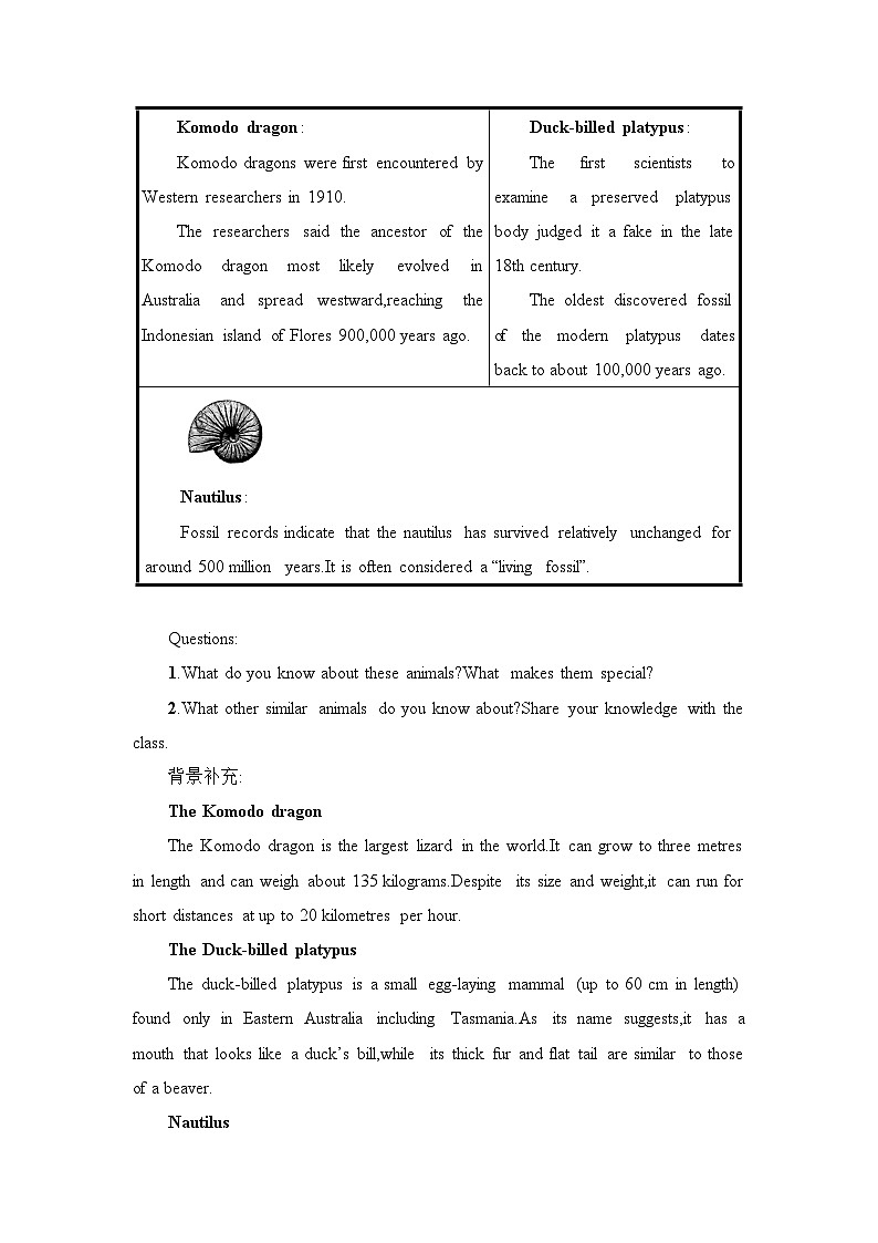 新外研社版高中英语选择性必修一Unit5Revealing nature-Starting Out&Understanding Ideas教学设计02