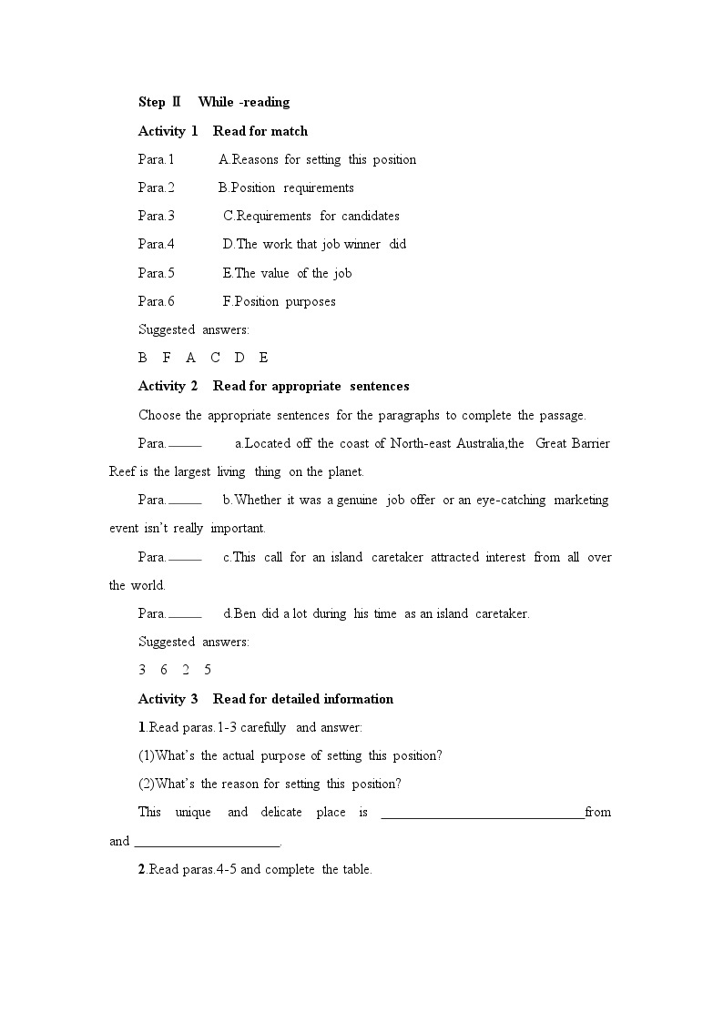 新外研社版高中英语选择性必修一Unit6Nurturing nature-Developing Ideas教学设计02