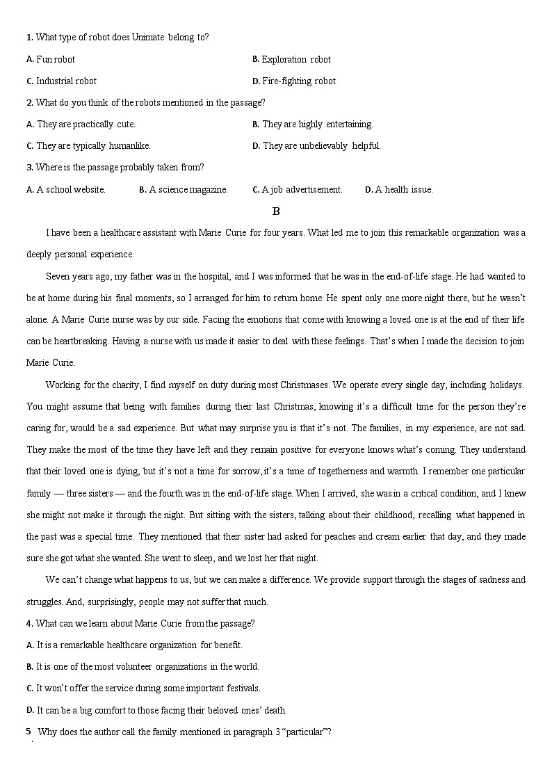 吉林省梅河口市第五中学2023-2024学年高二下学期4月月考英语试卷（Word版附答案）第3页