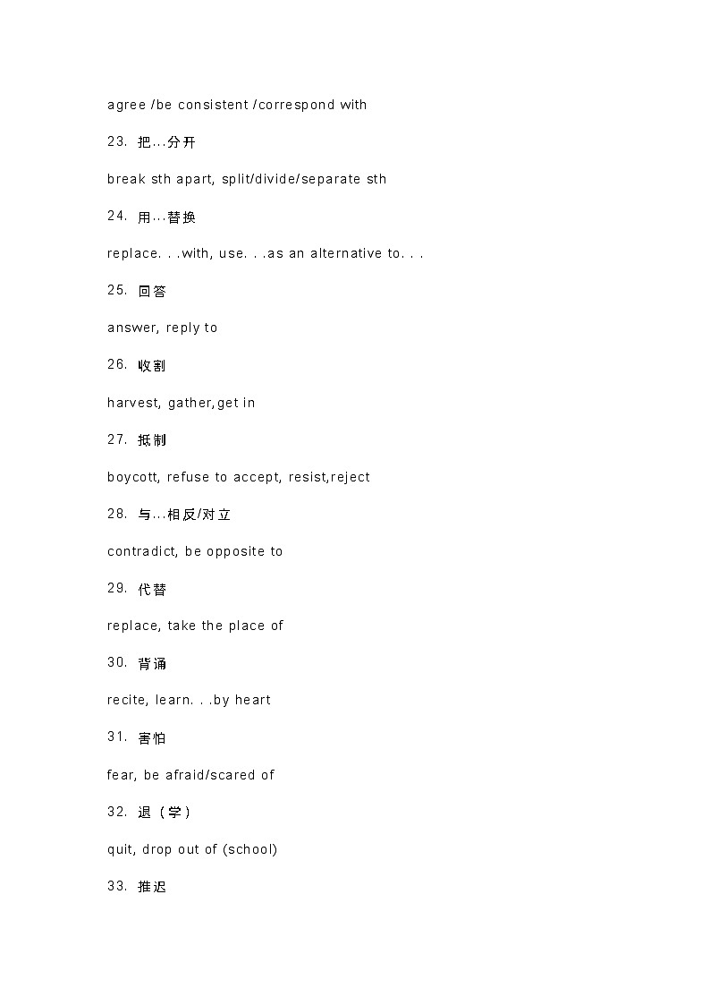 高中英语：阅读理解答题236个高频同义转换词速记第3页