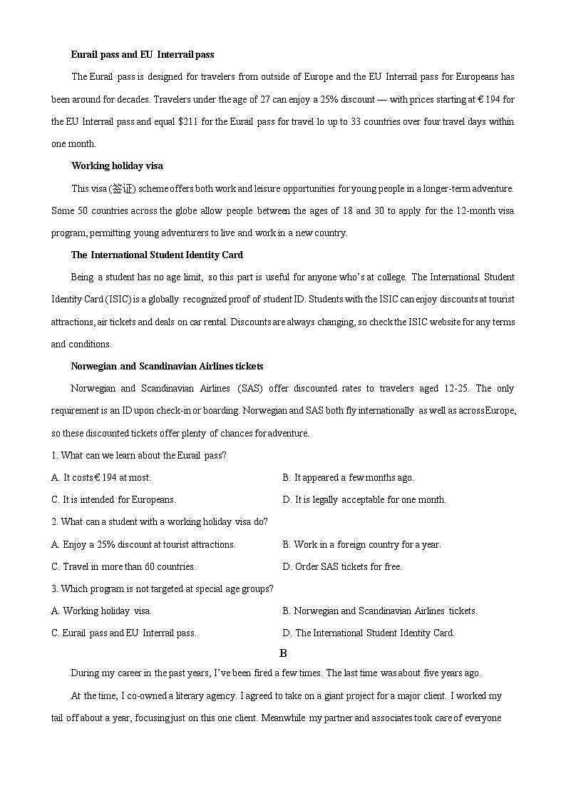 广西壮族自治区百色市贵百河4月联考2023-2024学年高二下学期4月月考英语试题（原卷版+解析版）03