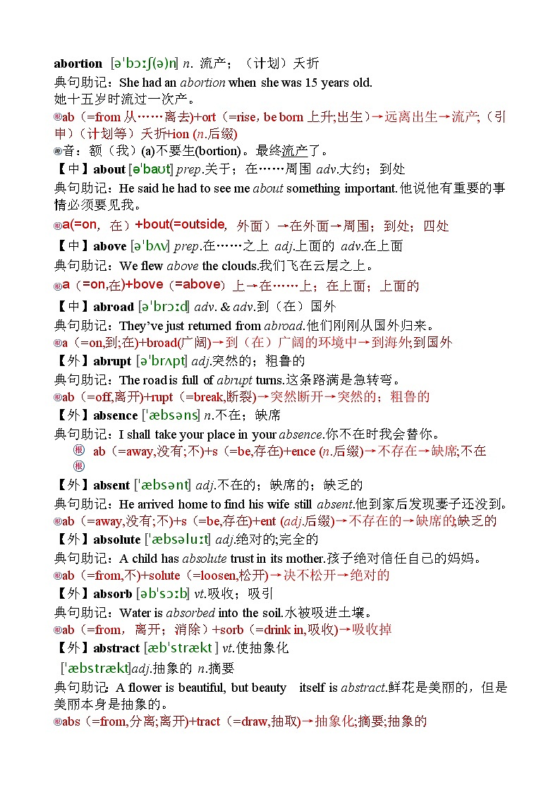 《高考英语3500词汇表速记法》-2024高考英语二轮专题第2页