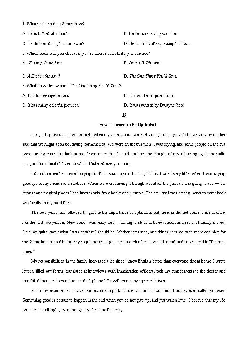 河南省南阳华龙高级中学2023-2024学年高二下学期3月考试英语试题 （原卷版+解析版）02