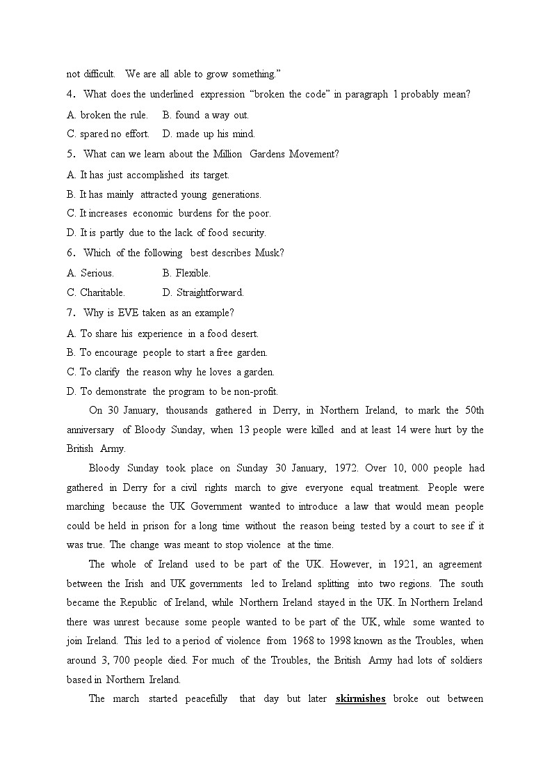 博爱县第一中学2023-2024学年高二下学期4月月考英语试卷(含答案)03