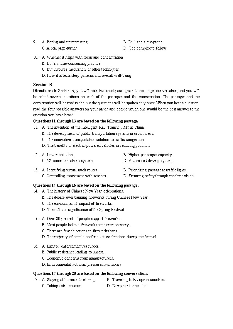 上海市徐汇区2024届高三下学期4月二模考试英语含答案第2页