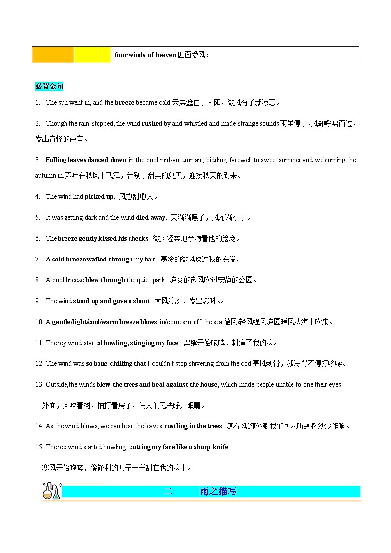 专题 11 读后续写之天气描写（风花雪雨雷、日月星辰）-2024年新高考英语满分作文读后续写高分突破+万能金句02