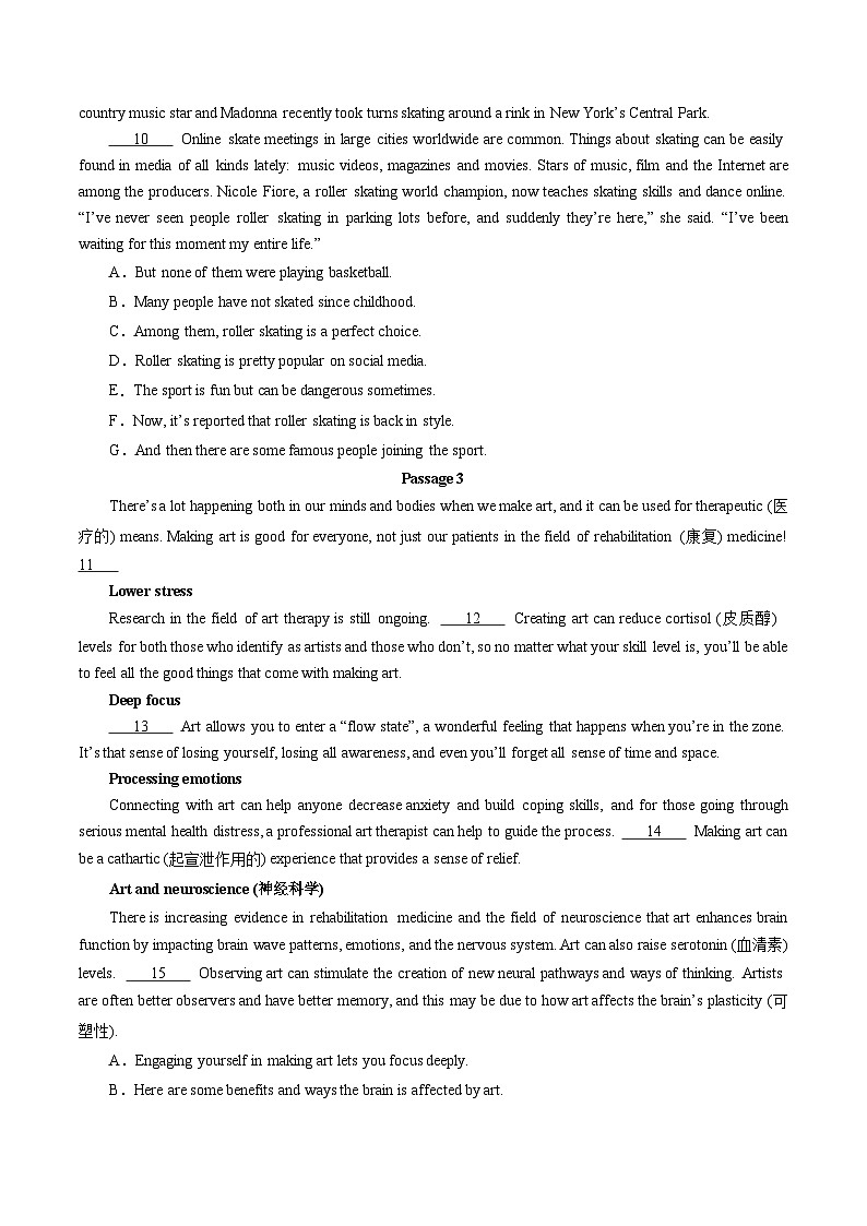 【期中模拟】2023-2024学年（人教版2019）高二英语下册期中 预测卷 04 阅读七选五15篇.zip02