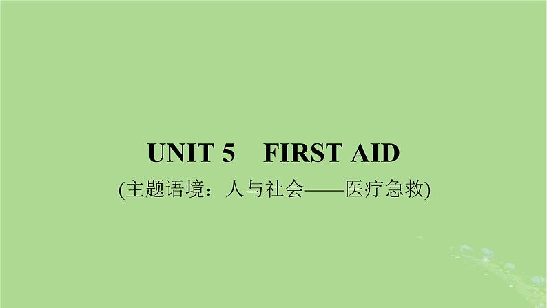 2025版高考英语一轮总复习选择性必修第二册Unit5FirstAid课件第1页