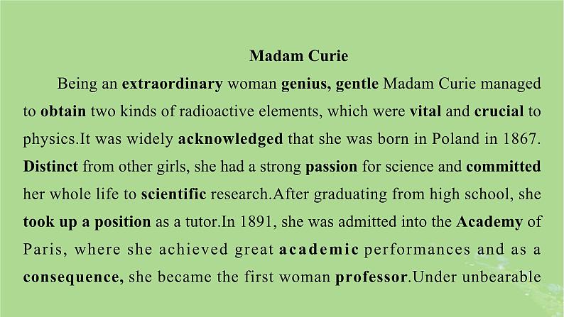 2025版高考英语一轮总复习选择性必修第一册Unit1PeopleofAchievemen课件第3页