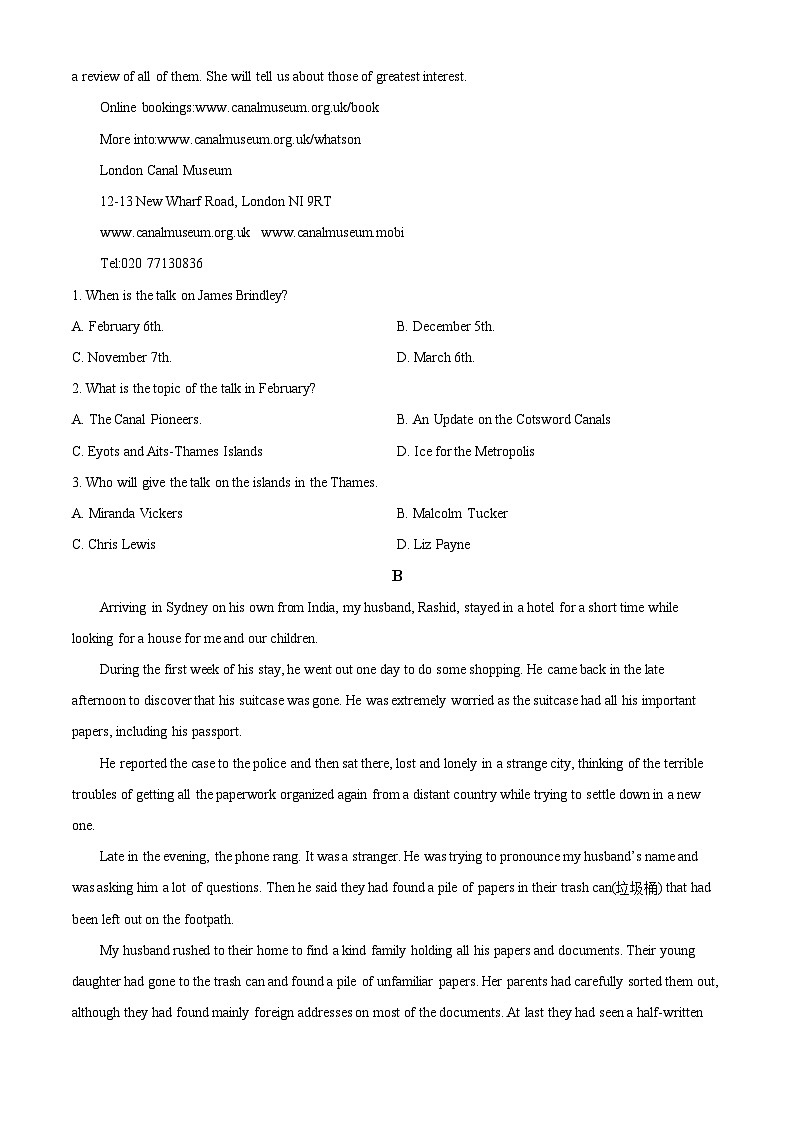 河南省三门峡市渑池县渑池县第二高级中学2023-2024学年高二下学期4月月考英语试题（原卷版）第2页