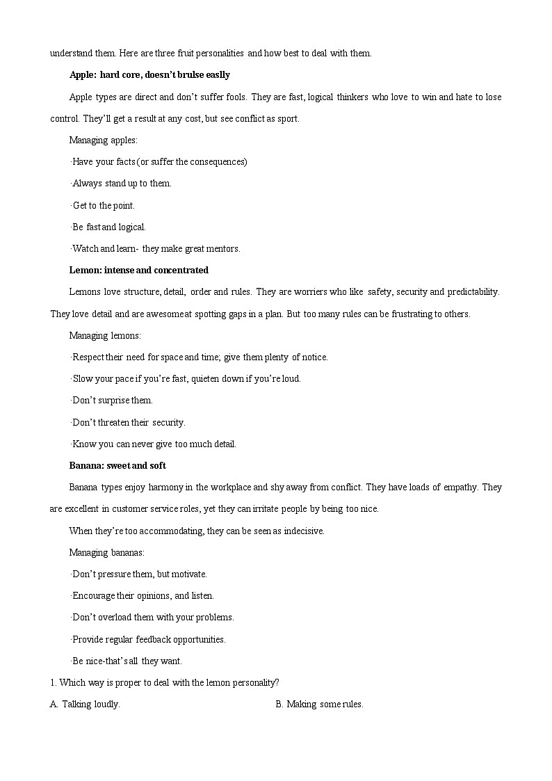 江西省萍乡市2024届高三下学期二模英语试题（Word版附解析）03