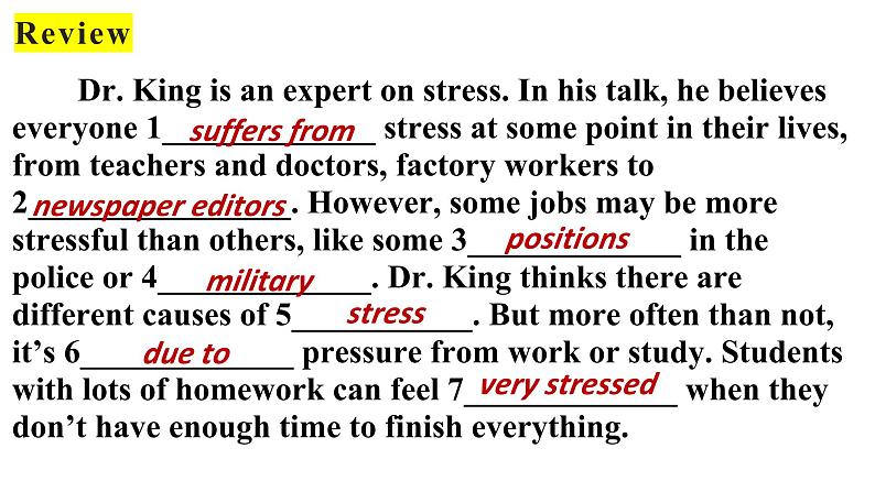 新北师大版高中英语必修一 unit 1 understanding and coping with stress 第二课 课件第3页