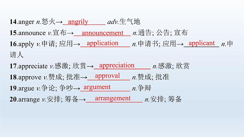 新教材（通用版）高考英语二轮复习背词形转换核心词汇课件第4页