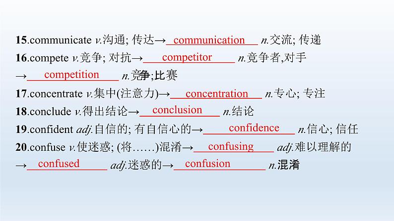 新教材（通用版）高考英语二轮复习背词形转换核心词汇课件第7页