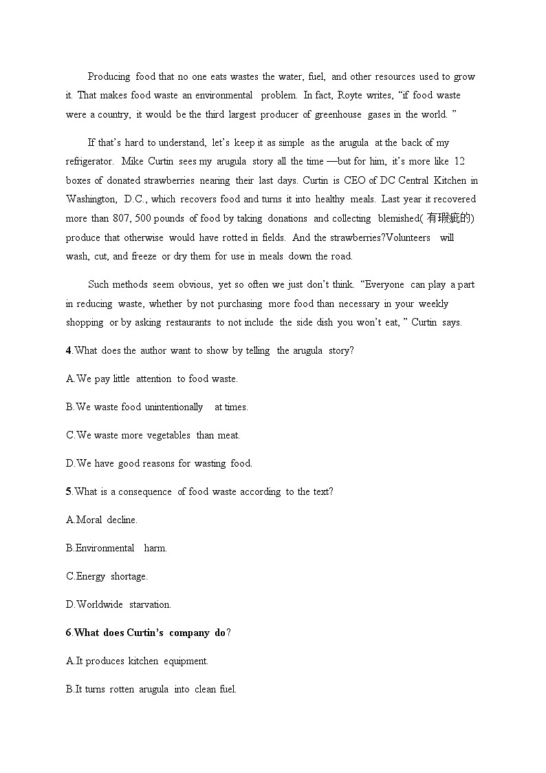 新教材（通用版）高考英语二轮复习考点分类练(一)细节理解题——直接信息类含答案第3页