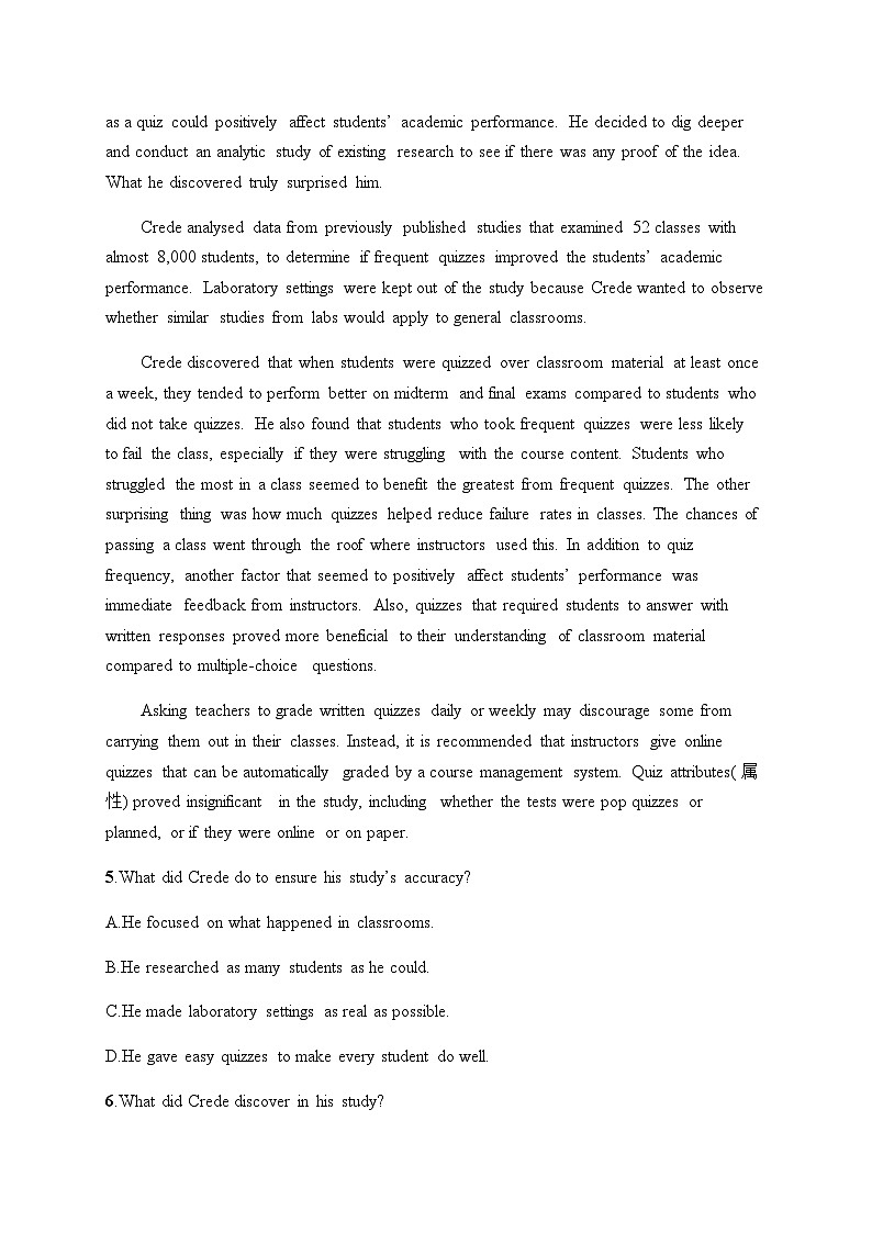 新教材（通用版）高考英语二轮复习考点分类练(八)主旨大意题——标题归纳类含答案03