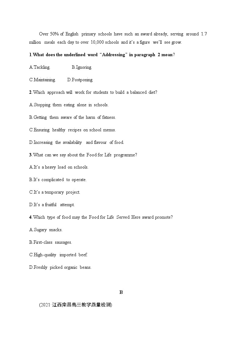 新教材（通用版）高考英语二轮复习考点分类练(十)词句猜测题——词语猜测类含答案02